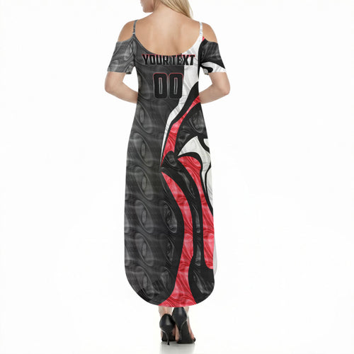 Personalised St Kilda Saints Summer Maxi Dress Trippy Psychedelic Abstract Art Mascot Football Fans