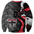 Personalised St Kilda Saints Sweatshirt Trippy Psychedelic Abstract Art Mascot Football Fans