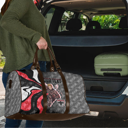Personalised St Kilda Saints Travel Bag Trippy Psychedelic Abstract Art Mascot Football Fans