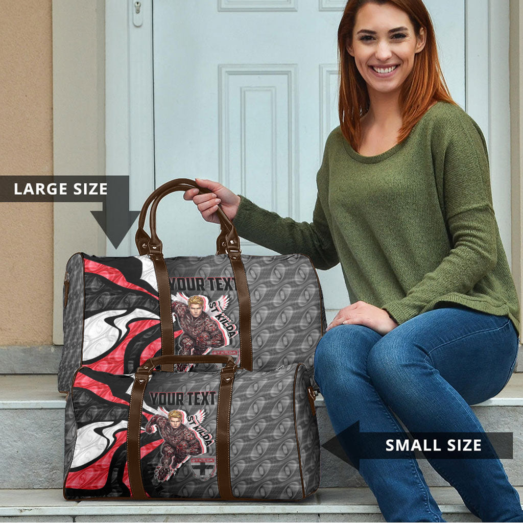 Personalised St Kilda Saints Travel Bag Trippy Psychedelic Abstract Art Mascot Football Fans