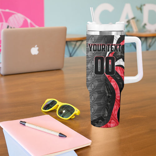 Personalised St Kilda Saints Tumbler With Handle Trippy Psychedelic Abstract Art Mascot Football Fans