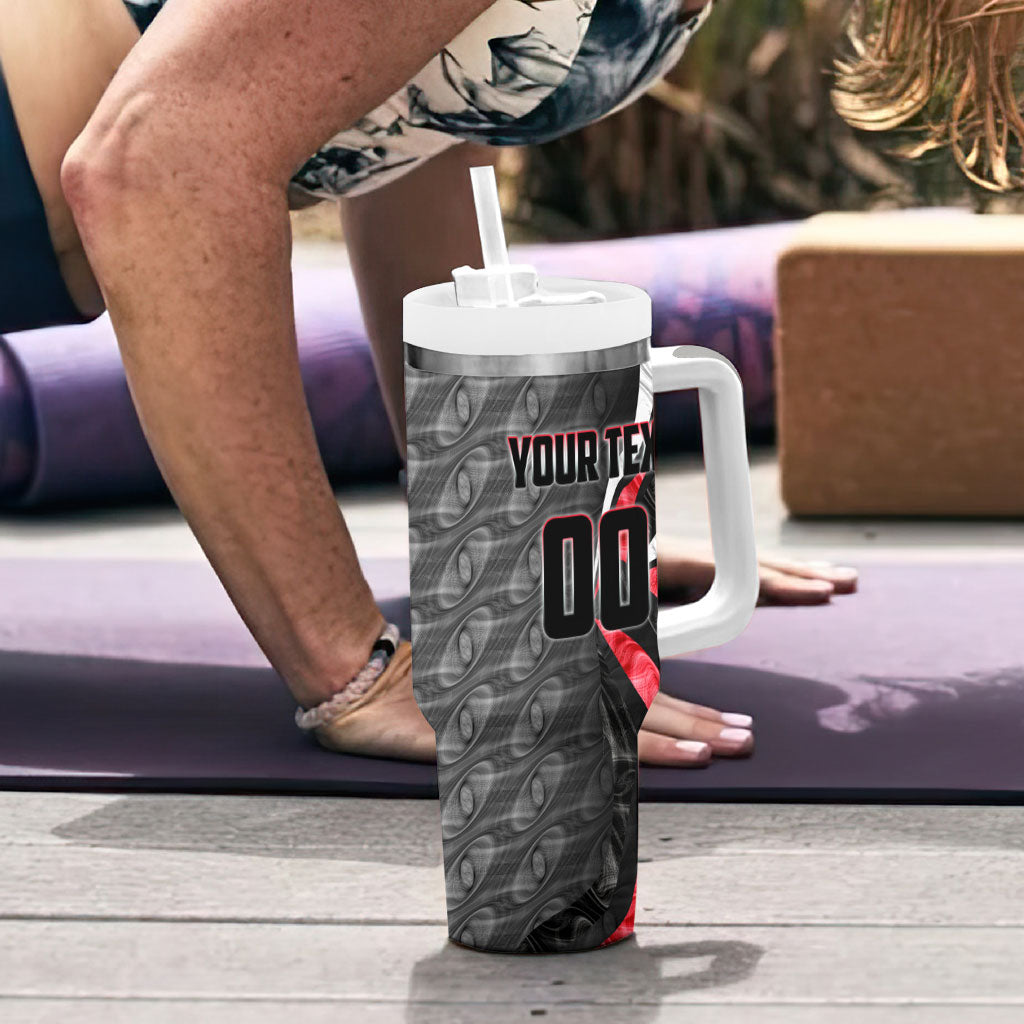 Personalised St Kilda Saints Tumbler With Handle Trippy Psychedelic Abstract Art Mascot Football Fans