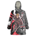 Personalised St Kilda Saints Wearable Blanket Hoodie Trippy Psychedelic Abstract Art Mascot Football Fans