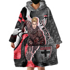Personalised St Kilda Saints Wearable Blanket Hoodie Trippy Psychedelic Abstract Art Mascot Football Fans