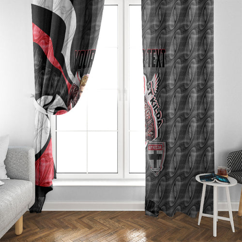 Personalised St Kilda Saints Window Curtain Trippy Psychedelic Abstract Art Mascot Football Fans