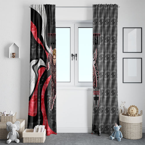 Personalised St Kilda Saints Window Curtain Trippy Psychedelic Abstract Art Mascot Football Fans