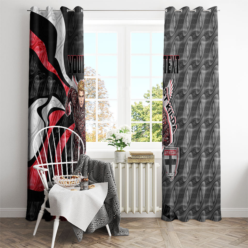 Personalised St Kilda Saints Window Curtain Trippy Psychedelic Abstract Art Mascot Football Fans