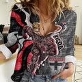 Personalised St Kilda Saints Women Casual Shirt Trippy Psychedelic Abstract Art Mascot Football Fans