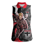 Personalised St Kilda Saints Women Sleeveless Polo Shirt Trippy Psychedelic Abstract Art Mascot Football Fans