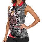 Personalised St Kilda Saints Women Sleeveless Polo Shirt Trippy Psychedelic Abstract Art Mascot Football Fans