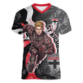 Personalised St Kilda Saints Women V-Neck T-Shirt Trippy Psychedelic Abstract Art Mascot Football Fans