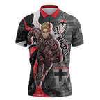 Personalised St Kilda Saints Zipper Polo Shirt Trippy Psychedelic Abstract Art Mascot Football Fans