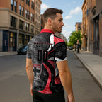 Personalised St Kilda Saints Zipper Polo Shirt Trippy Psychedelic Abstract Art Mascot Football Fans