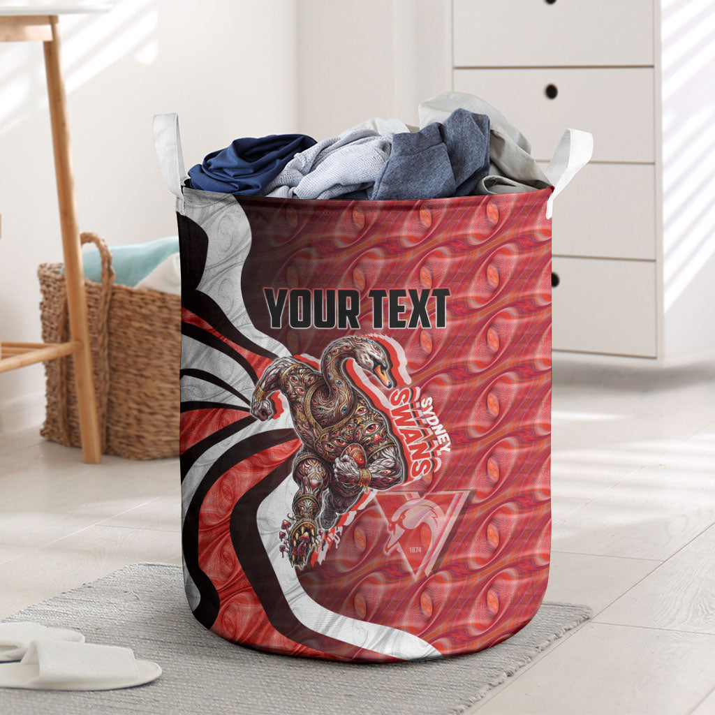 Personalised Sydney Swans Laundry Basket Trippy Psychedelic Abstract Art Mascot Football Fans