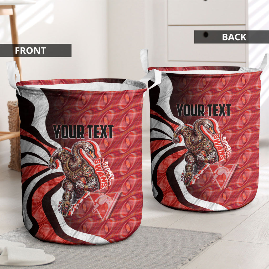 Personalised Sydney Swans Laundry Basket Trippy Psychedelic Abstract Art Mascot Football Fans