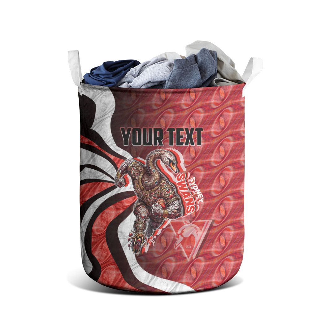 Personalised Sydney Swans Laundry Basket Trippy Psychedelic Abstract Art Mascot Football Fans