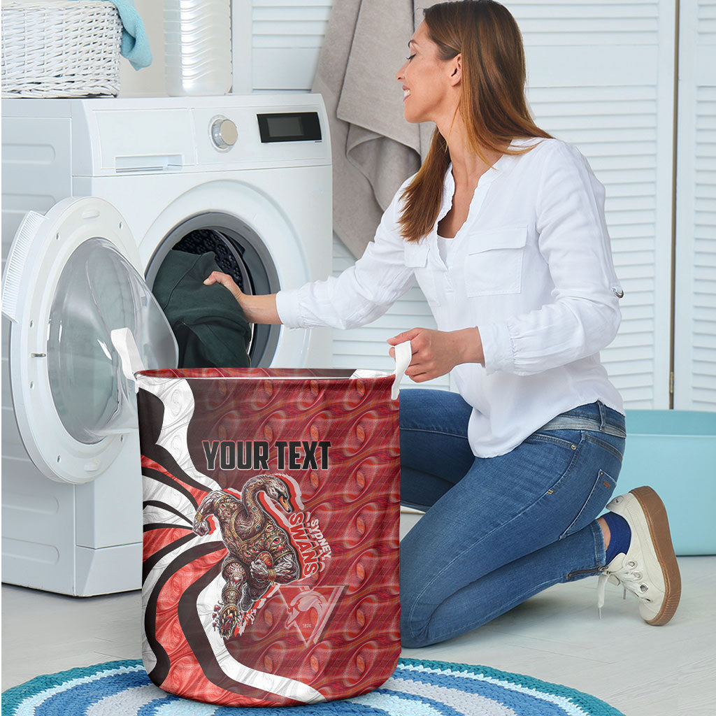 Personalised Sydney Swans Laundry Basket Trippy Psychedelic Abstract Art Mascot Football Fans