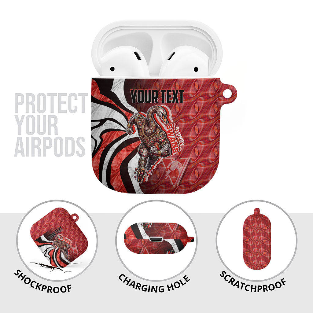 Personalised Sydney Swans AirPods Case Trippy Psychedelic Abstract Art Mascot Football Fans