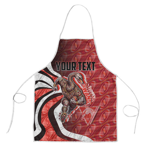 Personalised Sydney Swans Apron Trippy Psychedelic Abstract Art Mascot Football Fans