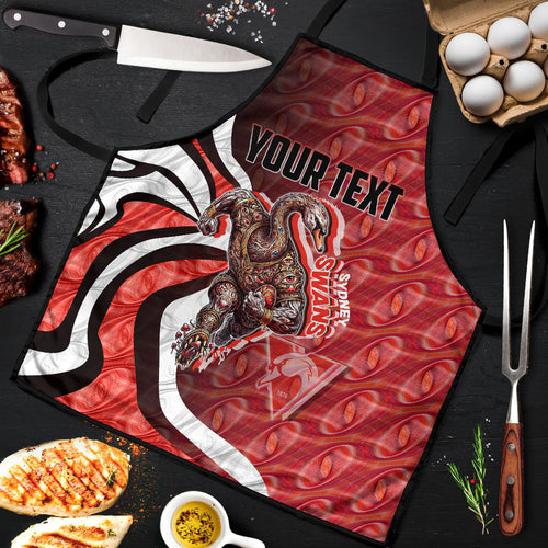 Personalised Sydney Swans Apron Trippy Psychedelic Abstract Art Mascot Football Fans
