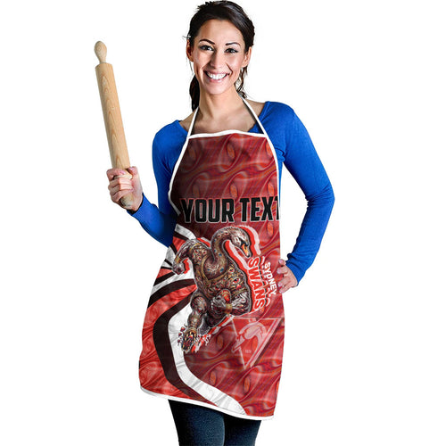 Personalised Sydney Swans Apron Trippy Psychedelic Abstract Art Mascot Football Fans