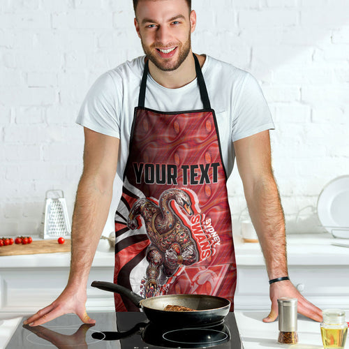 Personalised Sydney Swans Apron Trippy Psychedelic Abstract Art Mascot Football Fans