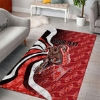 Personalised Sydney Swans Area Rug Trippy Psychedelic Abstract Art Mascot Football Fans