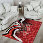 Personalised Sydney Swans Area Rug Trippy Psychedelic Abstract Art Mascot Football Fans