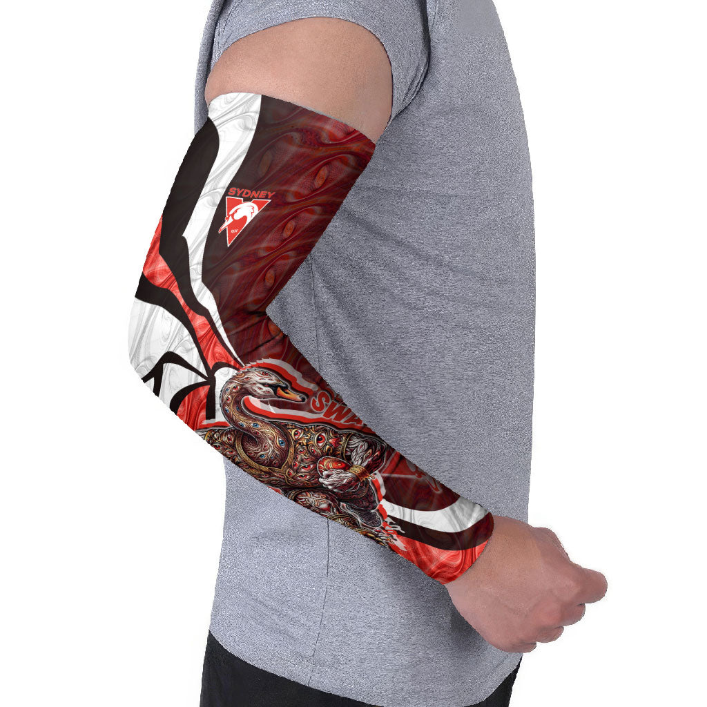 Personalised Sydney Swans Arm Sleeves Trippy Psychedelic Abstract Art Mascot Football Fans