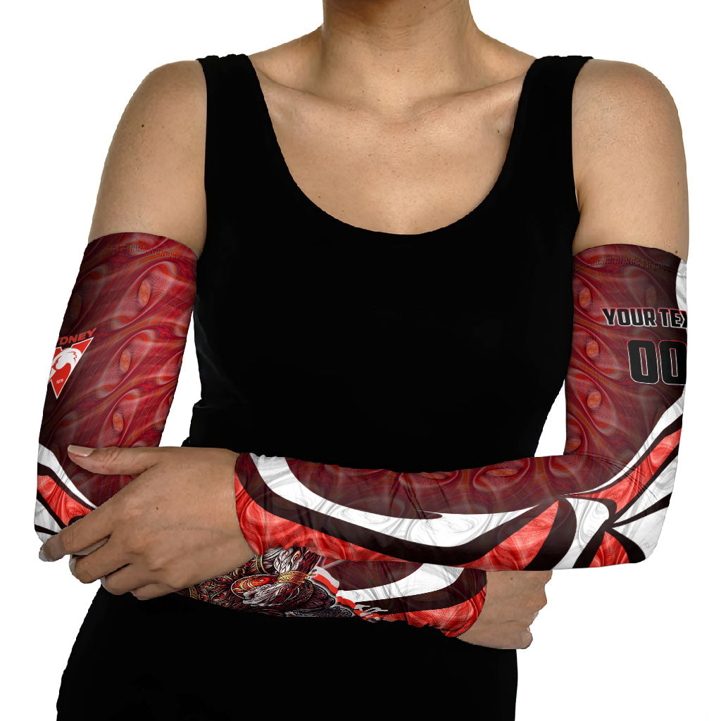 Personalised Sydney Swans Arm Sleeves Trippy Psychedelic Abstract Art Mascot Football Fans