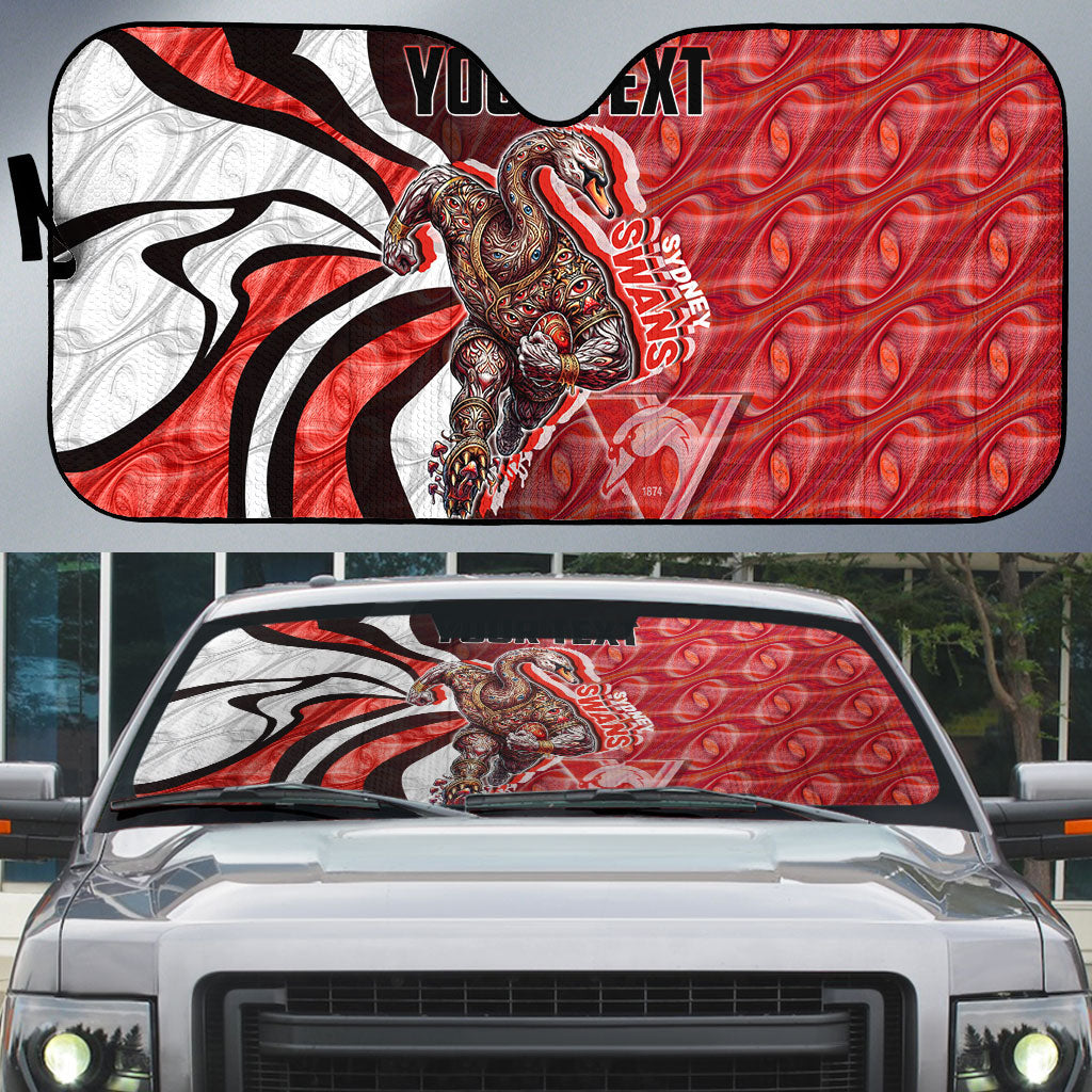 Personalised Sydney Swans Auto Sun Shade Trippy Psychedelic Abstract Art Mascot Football Fans