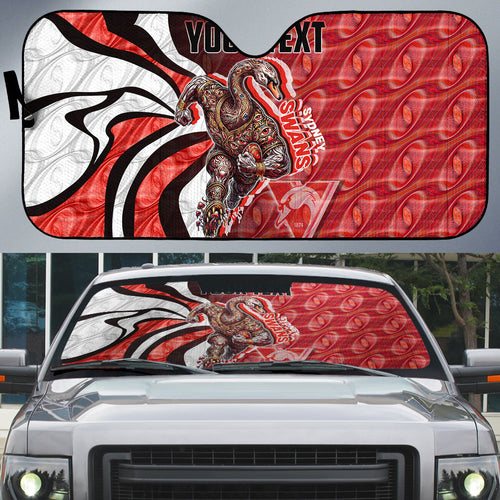 Personalised Sydney Swans Auto Sun Shade Trippy Psychedelic Abstract Art Mascot Football Fans