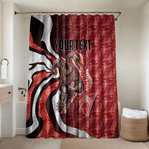Personalised Sydney Swans Bathroom Set Trippy Psychedelic Abstract Art Mascot Football Fans
