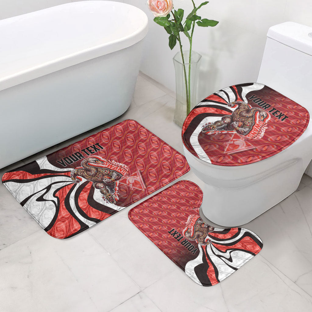 Personalised Sydney Swans Bathroom Set Trippy Psychedelic Abstract Art Mascot Football Fans