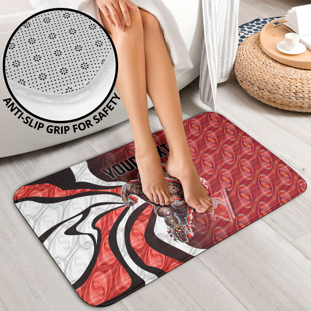 Personalised Sydney Swans Bathroom Set Trippy Psychedelic Abstract Art Mascot Football Fans