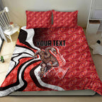 Personalised Sydney Swans Bedding Set Trippy Psychedelic Abstract Art Mascot Football Fans
