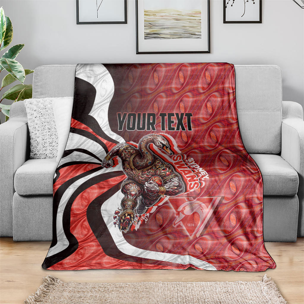 Personalised Sydney Swans Blanket Trippy Psychedelic Abstract Art Mascot Football Fans