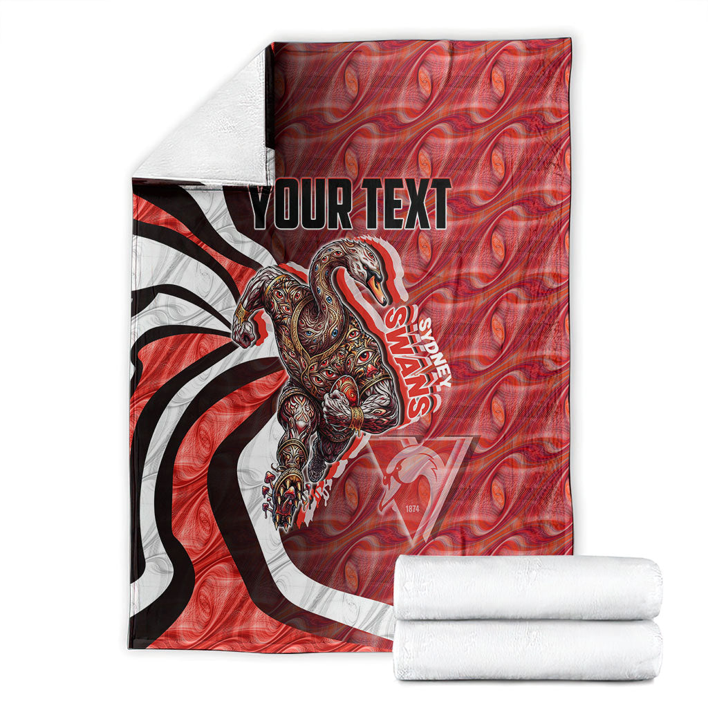 Personalised Sydney Swans Blanket Trippy Psychedelic Abstract Art Mascot Football Fans