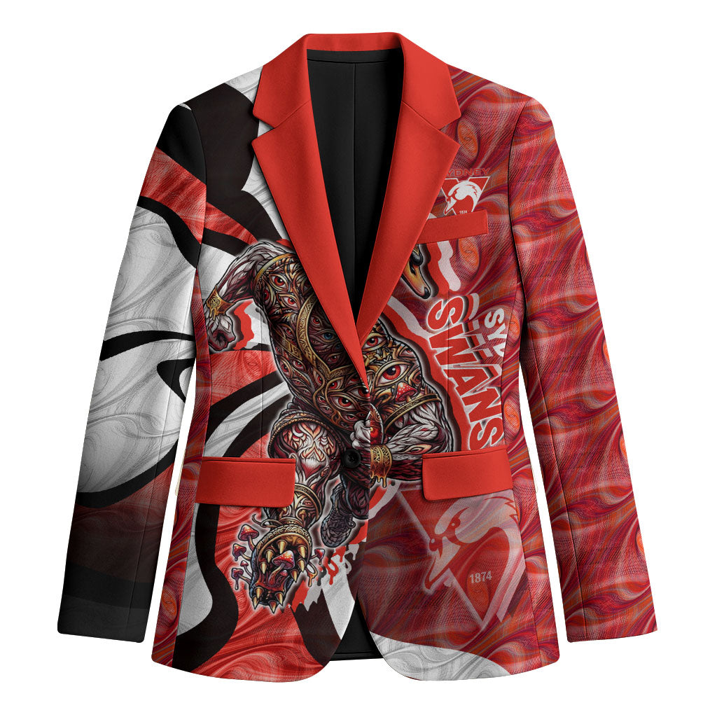 Personalised Sydney Swans Blazer Trippy Psychedelic Abstract Art Mascot Football Fans