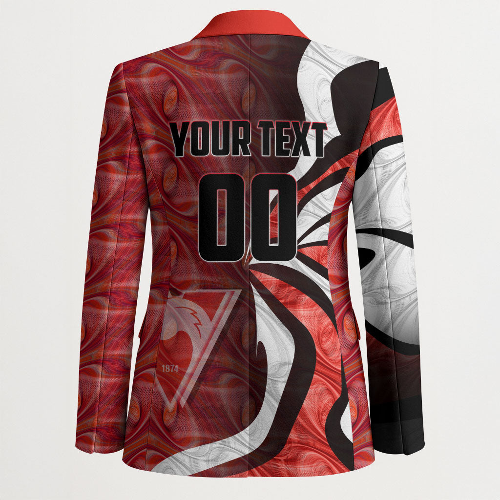 Personalised Sydney Swans Blazer Trippy Psychedelic Abstract Art Mascot Football Fans