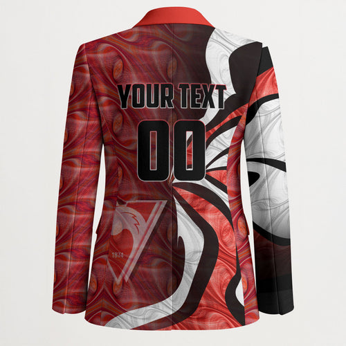 Personalised Sydney Swans Blazer Trippy Psychedelic Abstract Art Mascot Football Fans