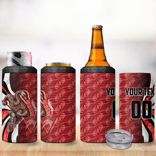 Personalised Sydney Swans 4 in 1 Can Cooler Tumbler Trippy Psychedelic Abstract Art Mascot Football Fans