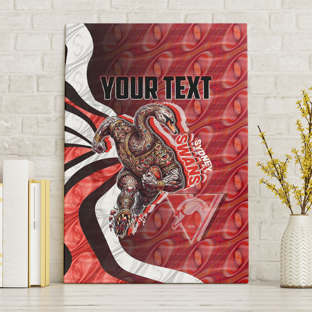 Personalised Sydney Swans Canvas Wall Art Trippy Psychedelic Abstract Art Mascot Football Fans