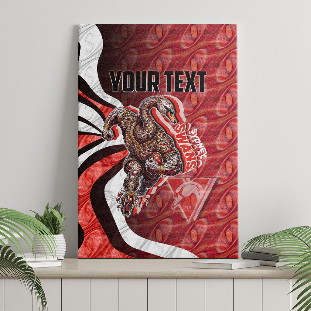 Personalised Sydney Swans Canvas Wall Art Trippy Psychedelic Abstract Art Mascot Football Fans