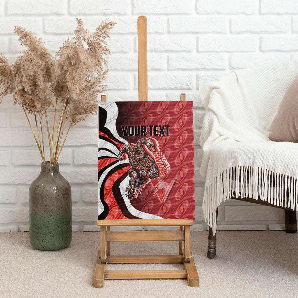 Personalised Sydney Swans Canvas Wall Art Trippy Psychedelic Abstract Art Mascot Football Fans