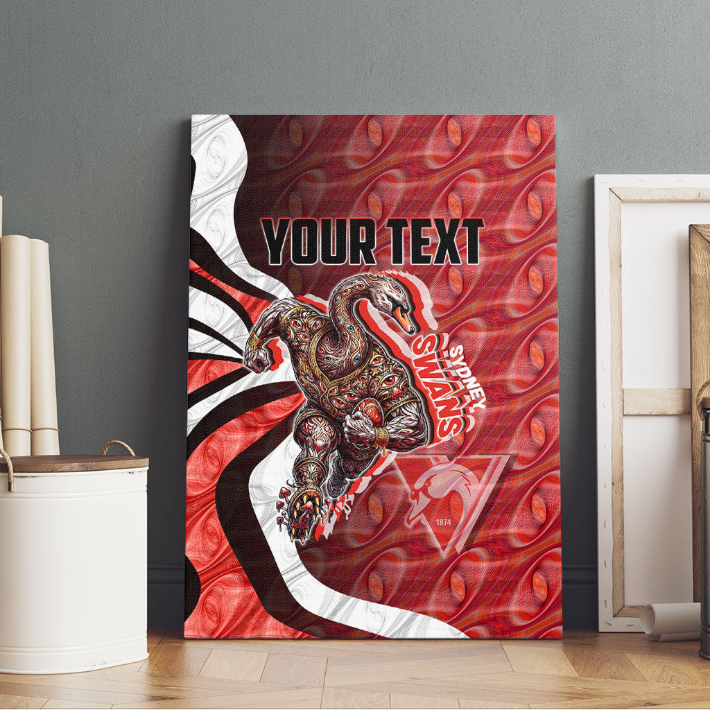 Personalised Sydney Swans Canvas Wall Art Trippy Psychedelic Abstract Art Mascot Football Fans