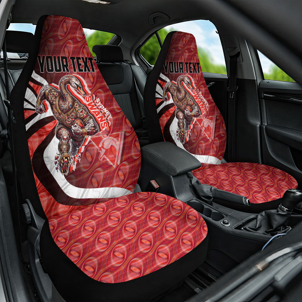 Personalised Sydney Swans Car Seat Cover Trippy Psychedelic Abstract Art Mascot Football Fans