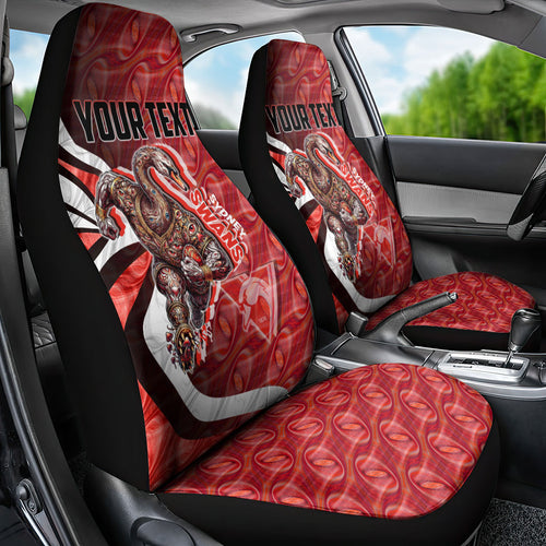 Personalised Sydney Swans Car Seat Cover Trippy Psychedelic Abstract Art Mascot Football Fans