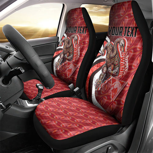 Personalised Sydney Swans Car Seat Cover Trippy Psychedelic Abstract Art Mascot Football Fans