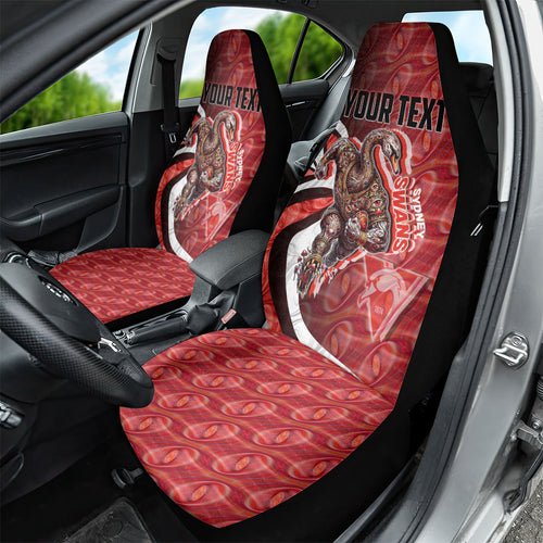 Personalised Sydney Swans Car Seat Cover Trippy Psychedelic Abstract Art Mascot Football Fans